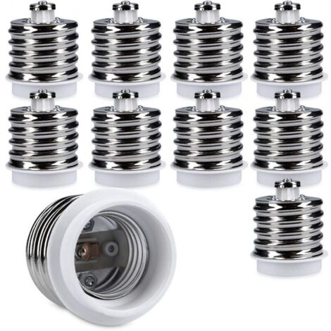 10x Fassungsadapter – 10x E40 auf E27 Fassungskonverter – E27 Lampenfassungsadapter für Halogen- und LED-Lampen (1/4)