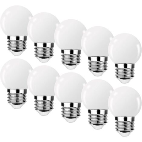 E27 3W G45 LED-Lampe, 3W LED-Lampe, Mini-Globe-Golfball-Lampe E27 G45, warmweißes Licht, 360° Abstrahlwinkel, nicht dimmbar, 10er-Pack [Energieklasse G]