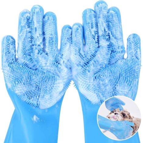 Tierpflegehandschuhe, Silikon-Badehandschuhe für Hunde mit verbessertem Fünf-Finger-Design, Bade- und Massagehandschuhe für Hunde und Katzen (1/4)