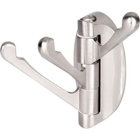 Schwenkbarer Wandgarderobenständer aus Edelstahl mit 3 klappbaren Armen, Kleiderbügel/Garderobenständer/Handtuchhalter mit 180°-Drehung (gebürstet) (1/4)