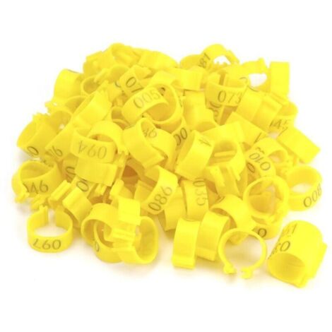 Packung mit 100 Hühnerfußringen, Taubenringen, 16 mm, mehrfarbig, für Geflügel, Hühner, Enten, Gänse, Tauben (1/4)