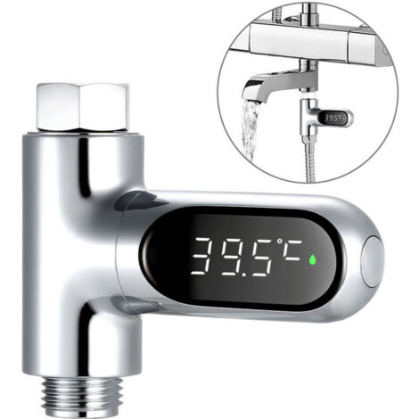 LED-Wasserzähler, digitales Duschthermometer, Badewannentemperaturanzeige, Wassertemperaturmesser mit einem Messbereich von 5–85 °C/℉, hochpräzises Dusch- und Badzubehör