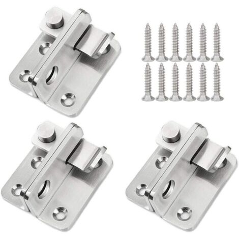 Set mit 3 Türschlössern, Türriegel, Türvorhängeschloss, Türgriff, Diebstahlsicherung aus Edelstahl mit Schrauben, geeignet für verschiedene Türen, linksanschlagend