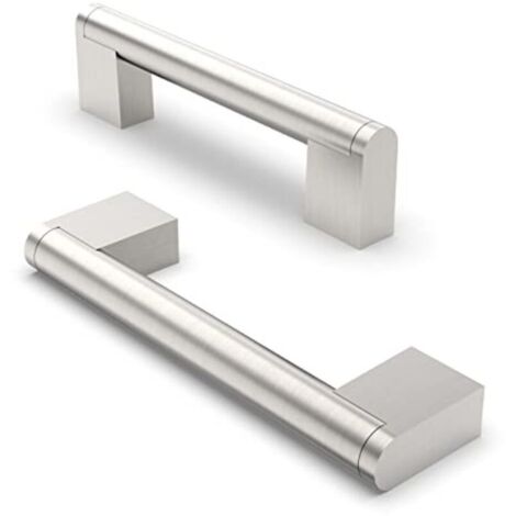 5-teiliges Möbelgriff-Set, 96 mm Lochabstand, Edelstahl-Möbelgriffe, Schrankgriffe, Küchenschrankgriffe – Gebürstetes Nickel