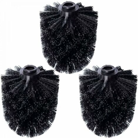 3er-Pack Toilettenbürsten-Ersatzköpfe, schwarze Ersatzbürste, schwarze Ersatzbürste, schwarzer Ersatzkopf, Einzelbürste (1/3)