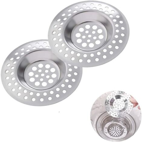 2-teiliges Küchenspülen-Sieb, Abflusssieb, Küchenspülengitter, Edelstahl-Spülensieb, für Küchen-/Badezimmerspülen, Verstopfungsschutzfilter (1/4)