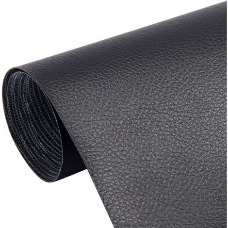 selbstklebende Lederflicken, strapazierfähiges Kunstleder, abriebfest, selbstklebend, geeignet für Autositze und Sofas (20 x 30 cm, schwarz)