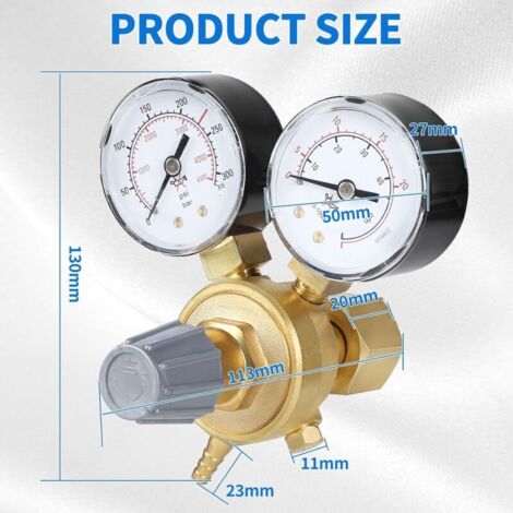 Homewit Druckminderer Für Argon/CO₂ – Einstellbarer Gasregler Mit Manometern, Für MIG/MAG/TIG-Schweißen, Bis 315 Bar MIG MAG TIG Zubehör Homewit Druckminderer Für Argon/CO₂ – Einstellbarer Gasregler Mit Manometern, Für MIG/MAG/TIG-Schweißen, Bis 315 Bar MIG MAG TIG Zubehör