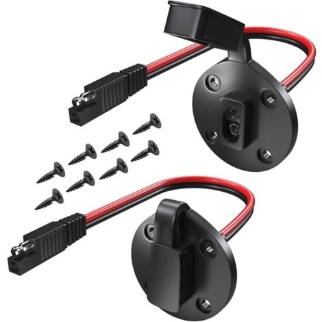 2er-Pack SAE-Steckdosen mit Schnellanschluss für Solarmodule, wetterfester SAE-Seitenanschluss, 12 AWG 2-poliges SAE-Solarkabel mit 8 Schrauben