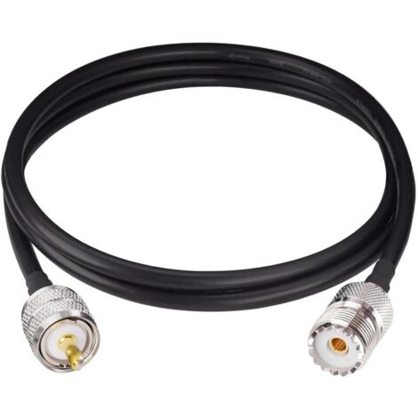 m langes UHF-Koaxialkabel, PL259-Stecker auf SO239-Buchse, verlustarm, RG58-Draht (1/4)