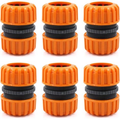 Gartenschlauch-Reparaturset – 6-teilig zum Verbinden von 19-mm-Schläuchen (3/4"), für schnelles und einfaches Verbinden oder werkzeuglose Schlauchreparatur, gelb (1/4)