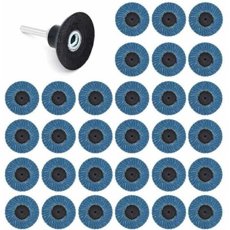 31 Stück 2 Zoll (50 mm) Schleifscheiben, Fächerscheiben, Körnung 40, Körnung 60, Körnung 80 (1/4)