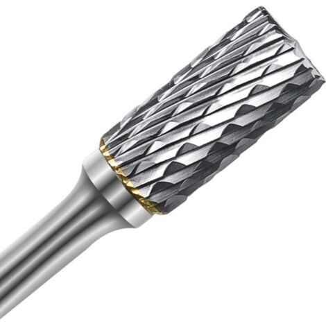 Stück Rotationsfräser, Doppelschnitt, Rotations-Hartmetall-Geradschleiferbit, 6 mm Schaft, 12 mm zylindrischer Kopf, Rotationsgravierfräser für Holzbearbeitung, Metallpolitur und Gravur – A (1/4)