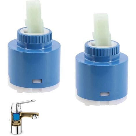 35-mm-Keramikkartusche, 2 Stück Keramikkartuschen, 35-mm-Wasserhahnkartusche, Keramik-Ersatzkartusche für Mischbatterien, geeignet für Küchenarmaturen und Spültischarmaturen
