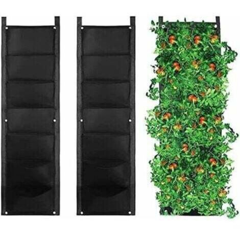 Vertikale Pflanztasche mit 7 Taschen, Wandmontage, Hängepflanzgefäß, vertikale Pflanze, Filzmaterial, wiederverwendbar und atmungsaktiv, Pflanztöpfe für die Gartendekoration im Innen- und Außenbereich