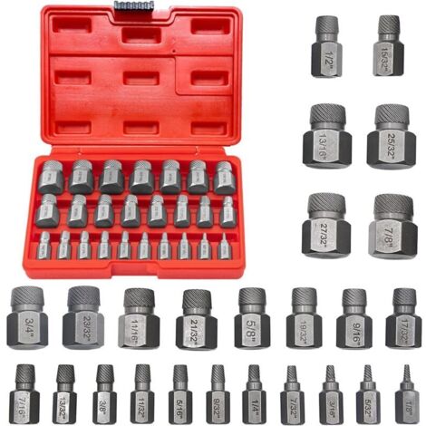 25-teiliges Schraubenausdreher-Set für abgebrochene und beschädigte Schrauben, Bolzen- und Gewindebolzenausdreher, Linksgewinde-Ausdreher für alle Ihre Reparaturen (1/4)