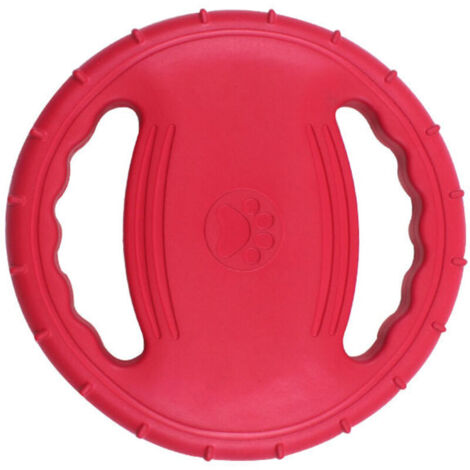 Hochwertige EVA-Hunde-Frisbee mit Doppelgriff, Hundespielzeug, Outdoor-Aktivitäten, rutschfest, Rot