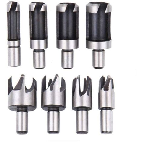 8-teiliges Senkbohrer-Set aus Kohlenstoffstahl mit rundem Schaft und Senkbohrer-Bits für die Holzbearbeitung, 6 mm/10 mm/13 mm/16 mm (1/4)
