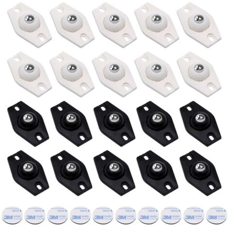 20 selbstklebende Lenkrollen, Mini-Möbelrollen mit 360°-Drehung, geräuschlos, für Küchengeräte, Mülleimer, Aufbewahrungsboxen, Abfallkörbe