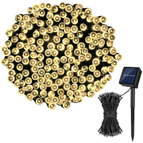 Solarbetriebene Lichterkette für den Außenbereich, 22 Meter lang mit 200 LEDs, wasserdichte solarbetriebene Lichterkette für den Innenbereich, 8 Beleuchtungsmodi (warmweißes Licht). (1/4)