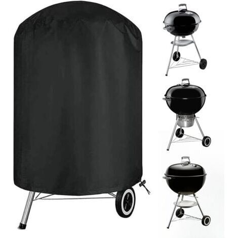 Holzkohlegrillabdeckung, wasserdichte und robuste Abdeckung für den Außenbereich, runde Grillabdeckung, passend für die meisten Holzkohlegrills – 70 x 70 cm (1/4)