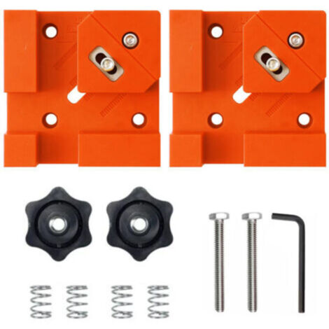 Ein Set aus zwei multifunktionalen 90-Grad-Klemmen, geeignet für Holzbearbeitung und die Montage von Schrankbefestigungen, Möbelmontage (orange).