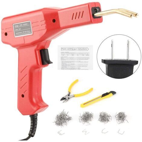 Kunststoffschweißgerät – für die Reparatur von Autostoßstangen – 4 Arten von Clips, je 50 Stück – 1 Set, rot (1/4)