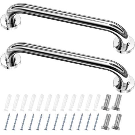 Haltegriff für Toilette, Duschgriff aus Edelstahl, 60 cm, für Senioren/Menschen mit Behinderung/Kinder, 2 Stück
