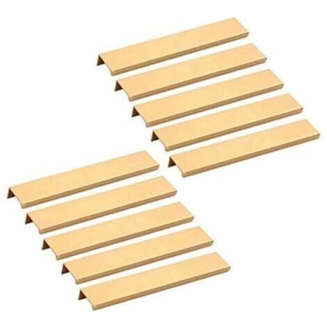 10 unsichtbare Möbelgriffe – Goldene Küchenschrankgriffe, 160-mm-Schubladengriffe – TRIMEC
