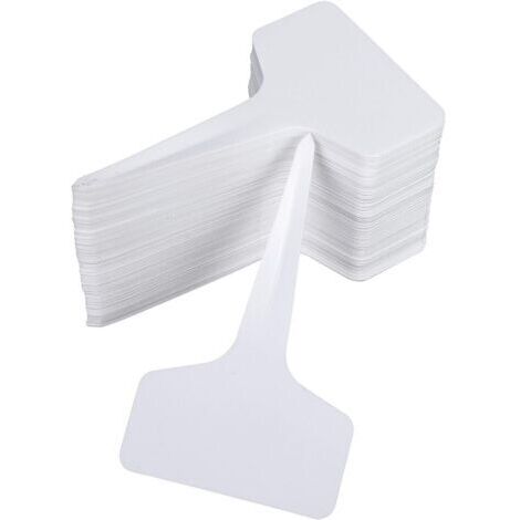 Pflanzen Schilder Wetterfest Pflanzen Stecker T-Form Pflanzen Etiketten Plastik Kunststoff Pflanzenetiketten Stecketiketten für Alle Gärtner White 100 Stück (1/4)