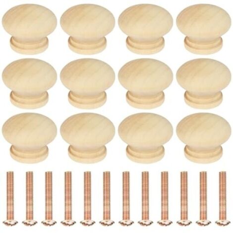 12 Stück Möbelgriffe aus Holz, Schrankknöpfe, Türknöpfe für Schränke, 35 mm Schubladengriffe, für Wohnaccessoires, Kleiderschränke, Kommoden, Schubladen, Küchenschränke (1/4)