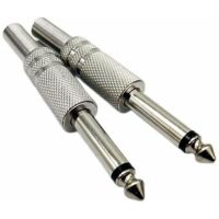 5 Stück Klinkenstecker 6,35 mm, männlich, Lötanschluss, Stereo-Stecker, Lötanschluss, 100 % Metall