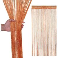 Quasten-Türvorhang, Raumteiler für Tür und Fenster, geeignet für die Heimdekoration (100 x 200 cm), orange