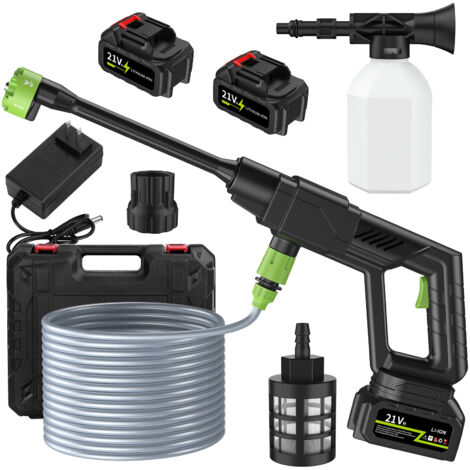 Nettoyeur haute pression électrique, nettoyeur haute pression sans fil, 500PSI, 1GPM, nettoyeur haute pression portable avec 6-in-1 buses réglables