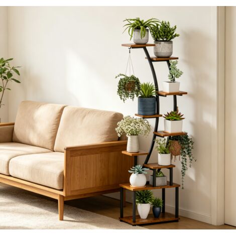 WILITTO Support à Plantes avec Lampe de Croissance - 9 Niveaux, Structure Métallique, Design Moderne pour Intérieur