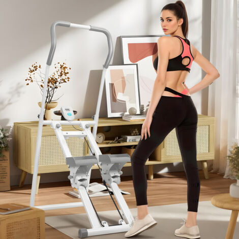WILITTO  Stepper d'Appartement Pliable avec Poignées - Écran LCD, Réglable, Charge 120kg, pour Entraînement Complet