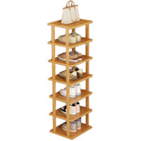 Étagère Meuble à Chaussures en Bois à 7 Niveaux, Range-Chaussures,Étagère Amovible
