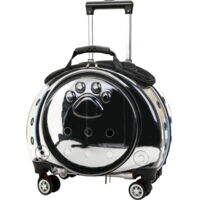 Wilitto - Valise à roulettes pour animaux de compagnie trois en un, équipée de roues universelles amortissantes et silencieuses, d'une tige télescopique et d'une bandoulière amovible.