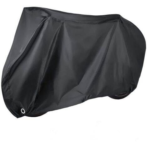 Wasserdichte Fahrradabdeckung, Outdoor-Schutzhülle für 1 oder 2 Fahrräder, 210D Nylon-Fahrradregenschutzhülle mit Befestigungslöchern, wasserdicht, staubdicht, schneedicht, UV-beständig (L)
