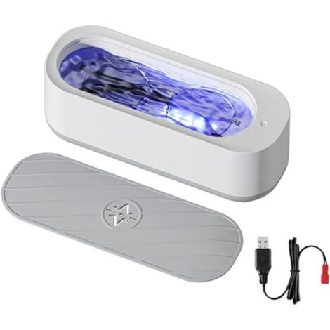 Tragbares Ultraschallreinigungsgerät, ideal zum Reinigen von Brillen, Schmuck, Uhren, Schminkpinseln, Halsketten usw. Betrieb mit 2 AA-Batterien.