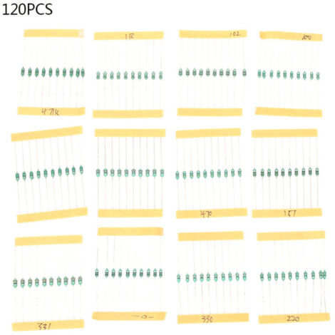 120-teiliges Induktivitätsset, elektrische Induktivitätsringe, 1/4-W-Farbringe, 12 Induktivitätsarten (1 µH, 1 mH), Steckplatinen, Universalplatinen und Schaltungen (1/4)