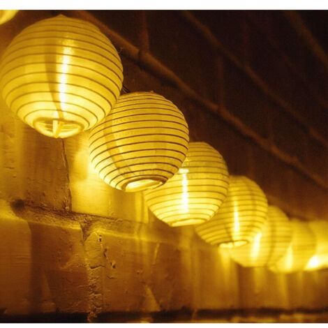 Solar-Lichterkette für draußen – 5 m – 20 LED-Laternen – 8 Modi – wasserdicht – Solarbeleuchtung für Garten, Balkon, Hof, Hochzeit, Weihnachten, Party (Warmweiß) [Energieklasse A+++] (1/4)
