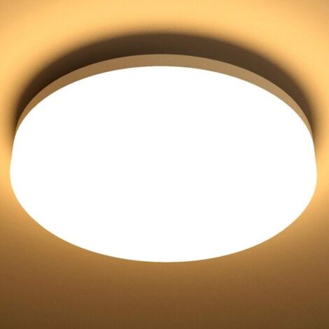 24-W-LED-Deckenleuchte, IP54 wasserdicht, warmweiß (3000 K), 1250 lm, 120° Abstrahlwinkel, ideal für Badezimmer, Balkon, Flur, Küche, Wohnzimmer (Ø 22 Zoll) [Energieeffizienzklasse]