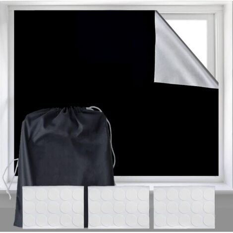 Ineasicer Verdunkelungsrollo, 300 x 150 cm, Verdunkelungsrollo ohne Bohren, 100 % Verdunkelungsmaterial, Verdunkelungsrollo für Fenster, Auto, Reisen, zuschneidbar, passend für jedes Fenster, Babyzimm