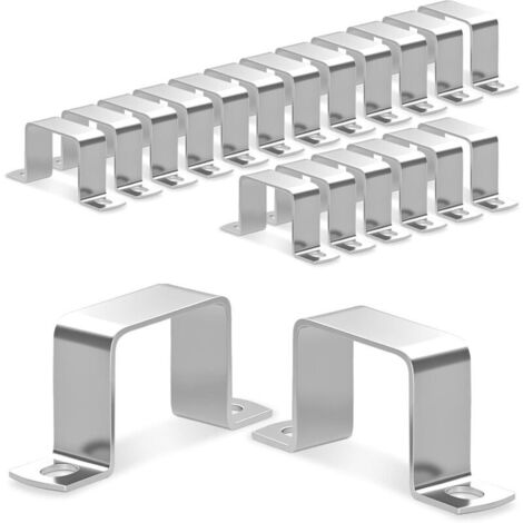 Quadratische U-förmige Schlauchschellen (20 x 20 mm) aus Edelstahl 304 für Eingangstüren, Fenster, Wasserleitungen und andere Rohre.