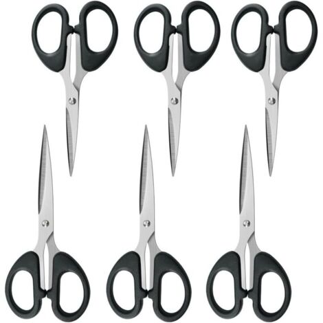 Multifunktionsschere, 6er-Set, komfortable Griffe, scharfe Spitzen, ideal zum Schneiden von Papier, perfekt für Zuhause, Büro und Schule, mittlere Größe (14 x 6,5 cm)