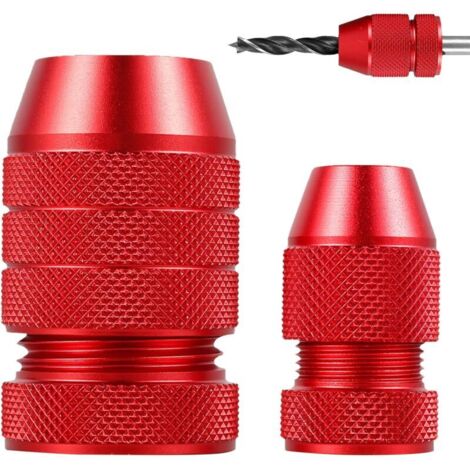 Bohrtiefenanschläge, einstellbare Tiefenführung, Bohrergrößenbereich 2-5 mm und 6-11 mm, geeignet für Holzbearbeitungswerkzeuge und Handwerkzeuge (rot) (1/4)