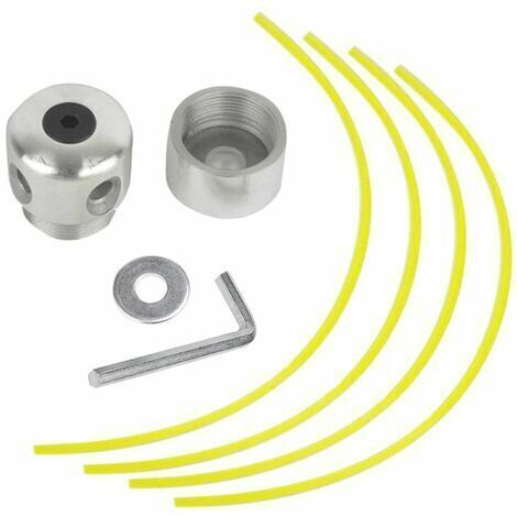 Universeller Aluminium-Freischneiderkopf, Rasenkanten-Fadenkopf, Doppel-Fadenkopf, Nylon-Fadenkopf für Rasenmäher, 1 Fadenkopf + 4 Fadenköpfe (1/5)