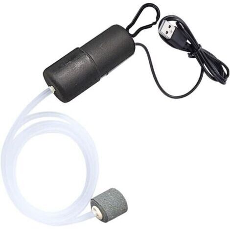 Mini-Aquarium-Luftpumpe, USB-betrieben, Sauerstoffpumpe für Aquarien mit Ausströmerstein (1/4)