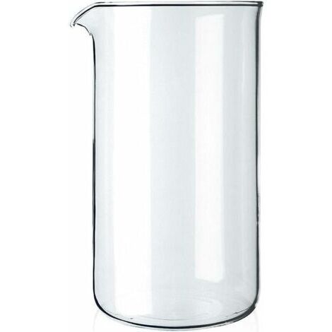 Ersatz-Kolbenbecher – 8 Gläser – Transparent – 1 Liter – Durchmesser 10 cm (1/4)